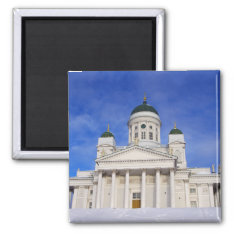 Helsinki Cathedral (tuomiokirkko) In Winter Magnet at Zazzle
