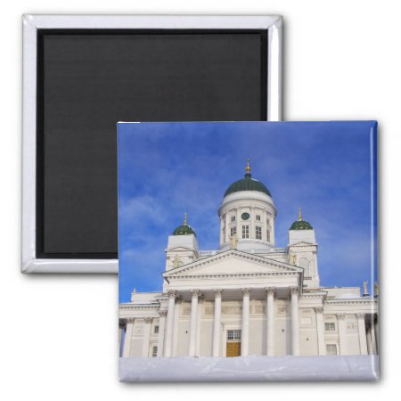 Helsinki Cathedral (tuomiokirkko) In Winter Magnet