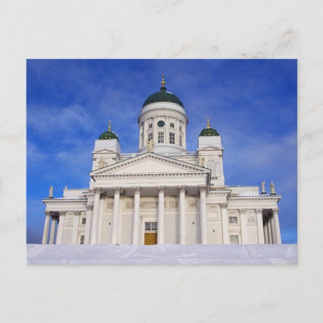 Helsinki Cathedral Tuomiokirkko In Winter Postcard (Front)