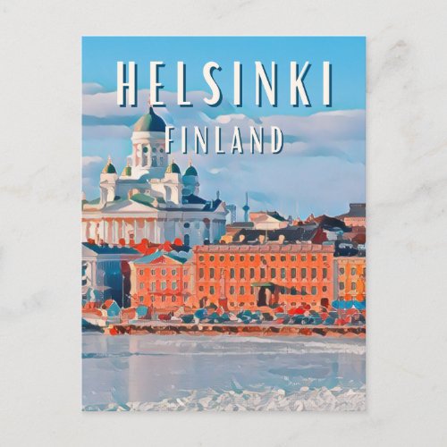 Helsinki city of northern architecture postcard