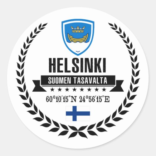 Helsinki Classic Round Sticker