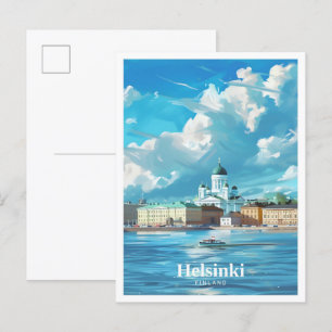 Helsinki Finland Art Vintage Travel Postcard