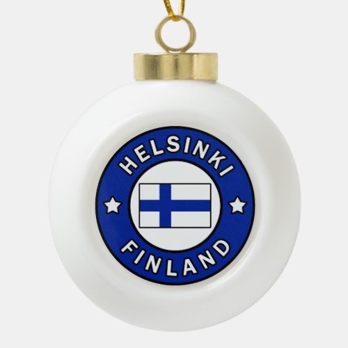 Helsinki Finland Ceramic Ball Christmas Ornament