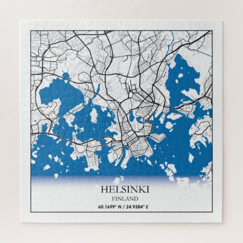 Helsinki Finland City Map Coordinates Travel Jigsaw Puzzle