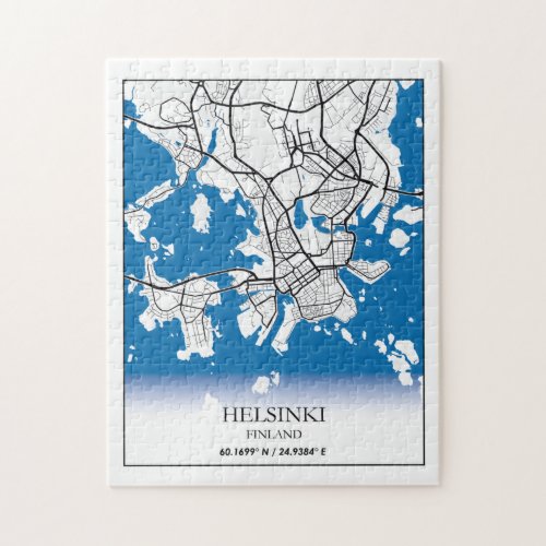 Helsinki Finland City Map Coordinates Travel Jigsaw Puzzle