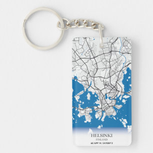 Helsinki Finland City Map Coordinates Travel Keychain