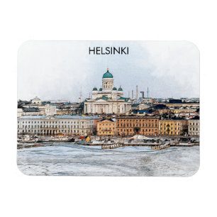 Helsinki Finland City Panorama View Magnet