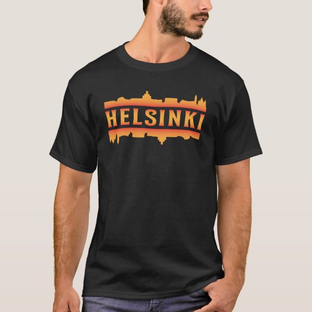 Helsinki Finland City Skyline Cityscape Gift Idea T-Shirt (Front)