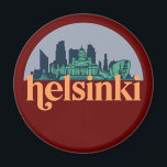 Helsinki Finland City Skyline Retro Cityscape Art Magnet<br><div class="desc">Vintage and retro city design with beautiful skyline, tourist attraction and cityscape art. Cool skyscraper and building silhouette illustration merchandise for tourist and traveler. Perfect as souvenir to bring back home when travelling all around the world. Save the memory of your travel and vacation with family and friends. Background color...</div>