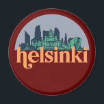 Helsinki Finland City Skyline Retro Cityscape Art Magnet<br><div class="desc">Vintage and retro city design with beautiful skyline, tourist attraction and cityscape art. Cool skyscraper and building silhouette illustration merchandise for tourist and traveler. Perfect as souvenir to bring back home when travelling all around the world. Save the memory of your travel and vacation with family and friends. Background color...</div>