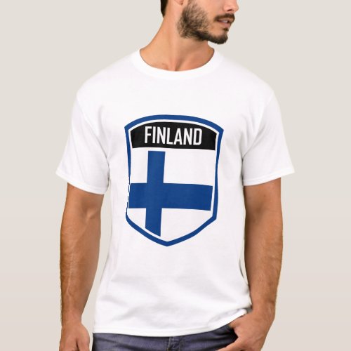 Helsinki Finland Flag Emblem T_Shirt