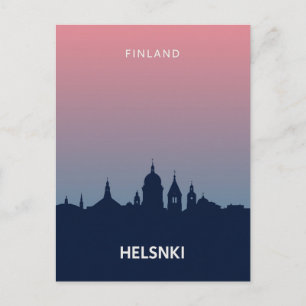 Helsinki Finland Minimalist Sunset Postcard