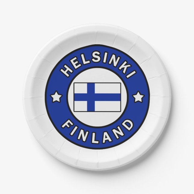 Helsinki Finland Paper Plates (Front)