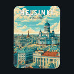 Helsinki Finland Travel Art Vintage Magnet<br><div class="desc">Helsinki retro vector travel design. From the iconic Helsinki Cathedral to the historic Suomenlinna Fortress,  the city offers a perfect mix of modern innovation and timeless beauty.</div>