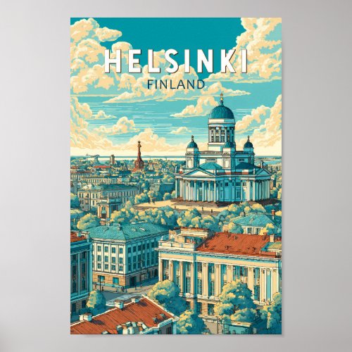 Helsinki Finland Travel Art Vintage