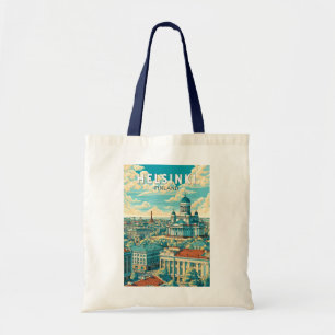 Helsinki Finland Travel Art Vintage Tote Bag