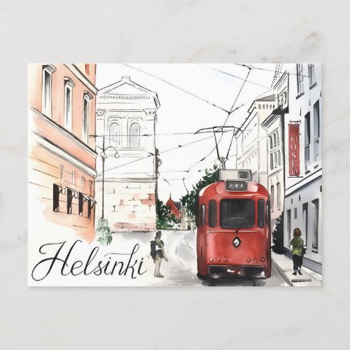 Helsinki Finland vintage travel city welcome to  Postcard