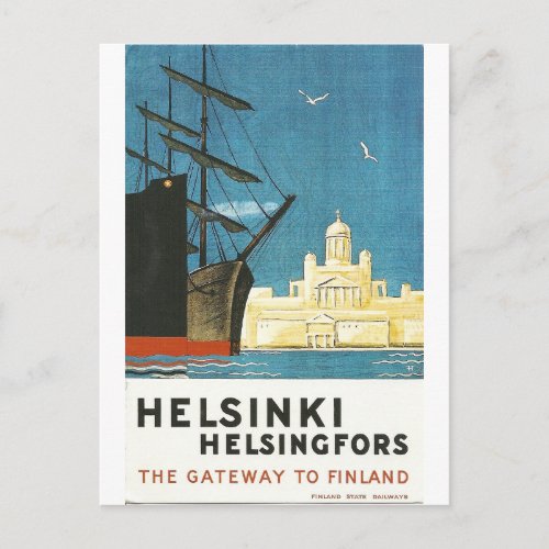 Helsinki Finland vintage travel postcard