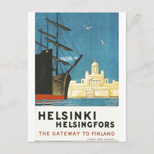 Helsinki, Finland vintage travel postcard (Front)