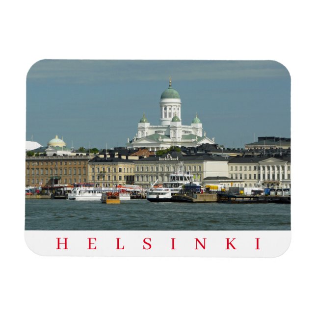 Helsinki harbor and cathedral fridge magnet (Horizontal)