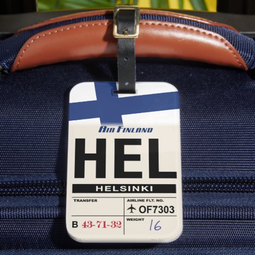 Helsinki HEL Finland Airline Luggage Tag