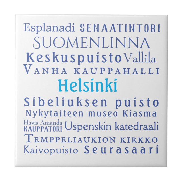 Helsinki Landmarks  Ceramic Tile (Front)