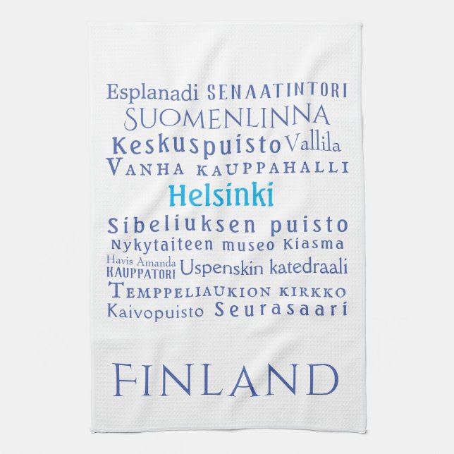 Helsinki Landmarks Kitchen Towel (Vertical)