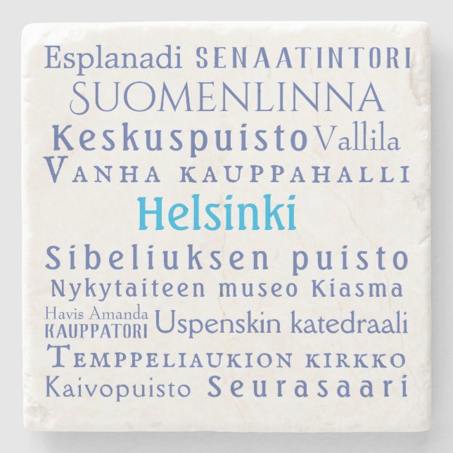 Helsinki Landmarks  Stone Coaster (Front)