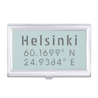 Helsinki Latitude Longitude Business Card Case