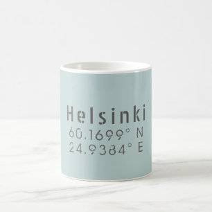 Helsinki Latitude Longitude Coffee Mug