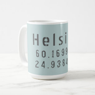Helsinki Latitude Longitude Coordinates Coffee Mug