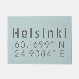 Helsinki Latitude Longitude Doormat