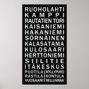 Helsinki Metro Scroll custom color poster