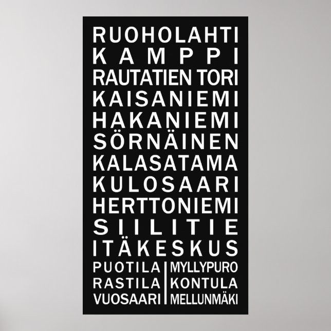 Helsinki Metro Scroll custom color poster (Front)