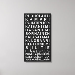 Helsinki Metro Scroll custom wrapped canvas Print