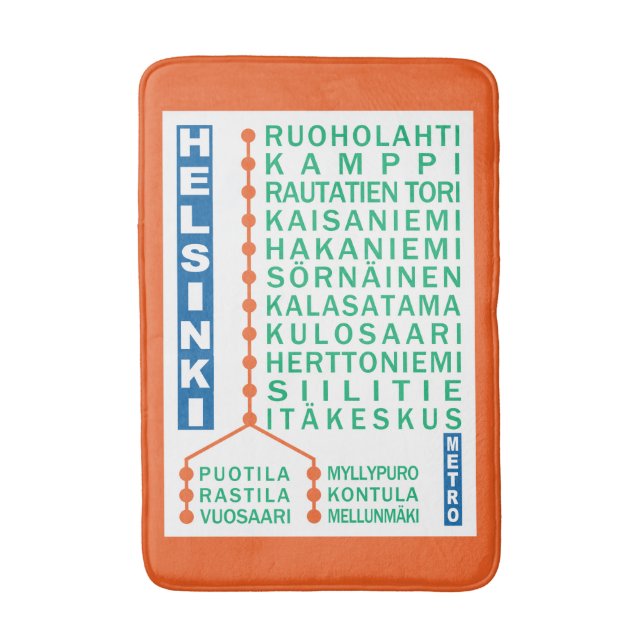 Helsinki Metro Stations bath mats (Front Vertical)