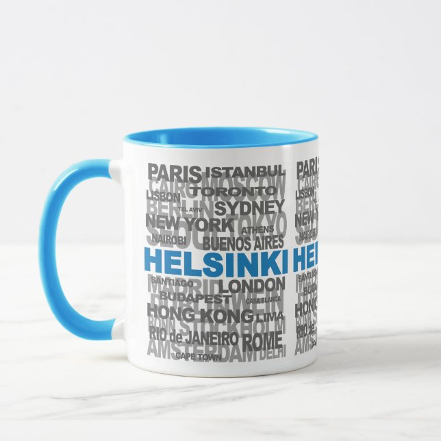 HELSINKI & other cities mug - choose style & color (Left)