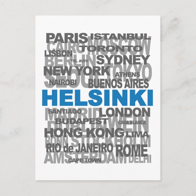 HELSINKI & other cities postcard (Front)