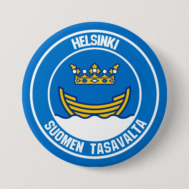 Helsinki Round Emblem Button (Front)
