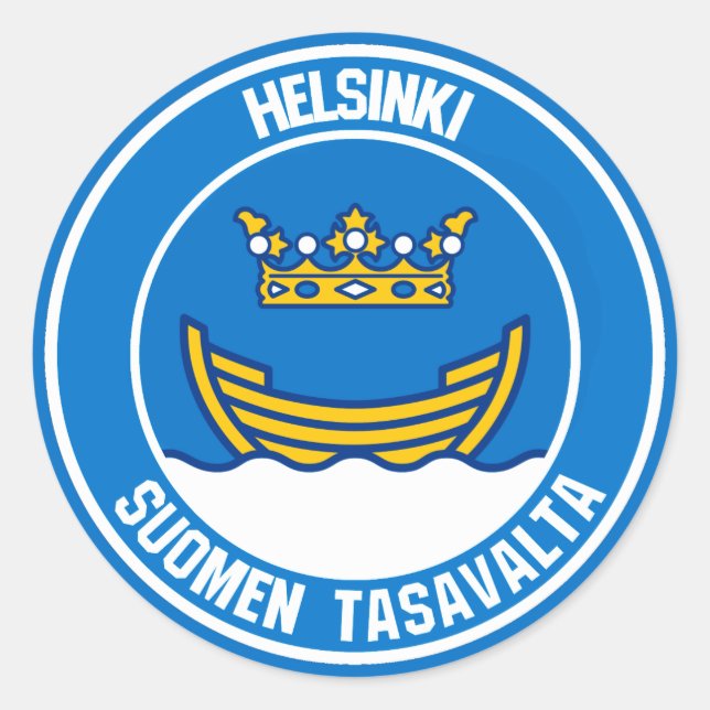 Helsinki Round Emblem Classic Round Sticker (Front)