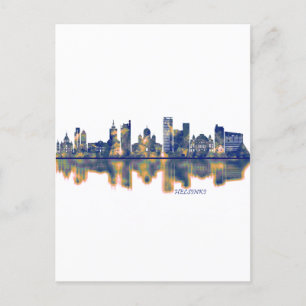 Helsinki Skyline Invitation Postcard
