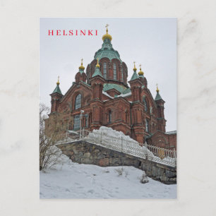 Helsinki Uspenski Cathedral view postcard