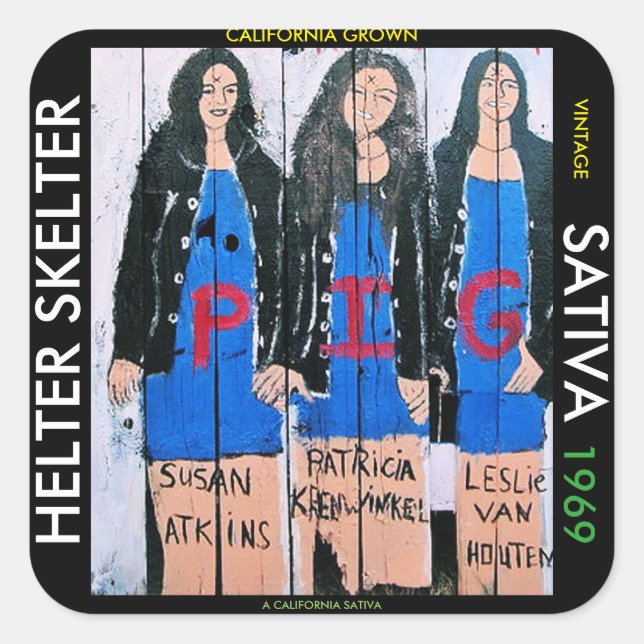 HELTER SKELTER SATIVA SQUARE STICKER (Front)