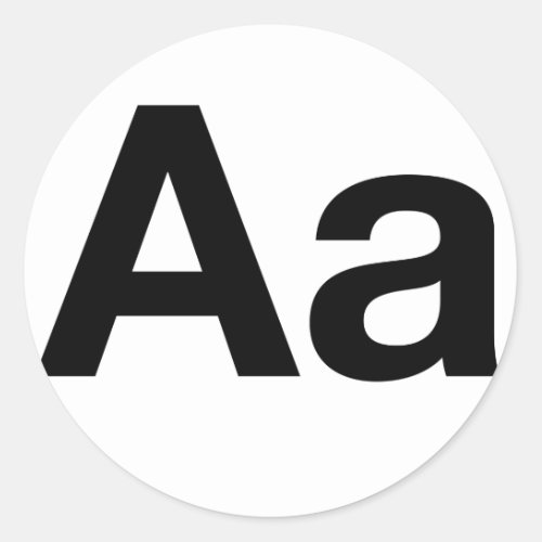 Helvetica Aa Classic Round Sticker