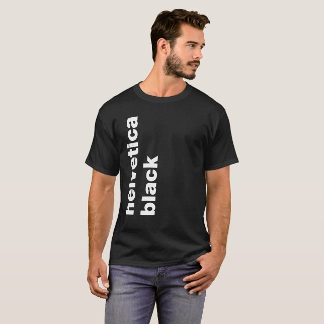 helvetica black T-Shirt (Front Full)