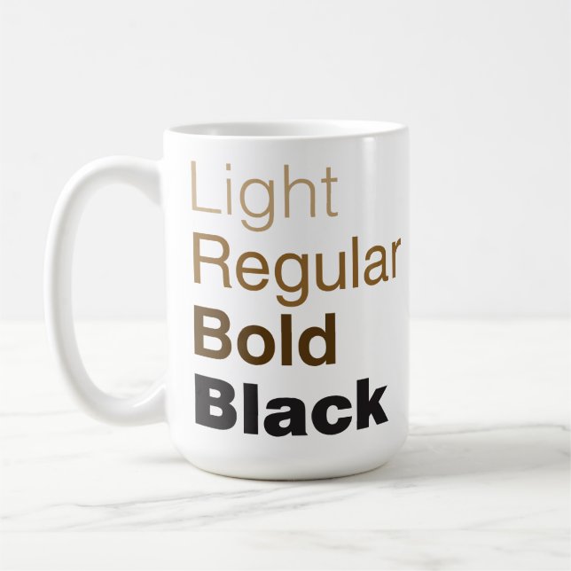 Helvetica Family Coffee Mug (Left)