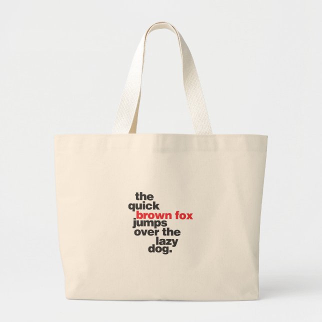 helvetica-quickbrownfox.ai large tote bag (Front)