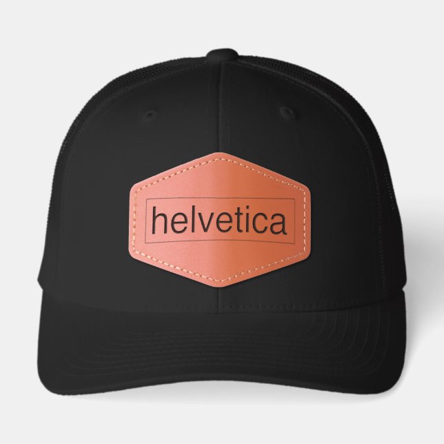 helvetica squared leather patch hat (Front)