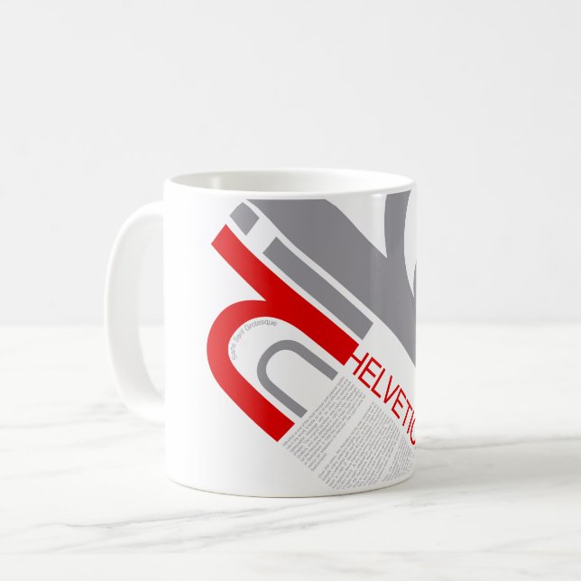 Helvetica Typography | Design Coffee Mug (Front Left)