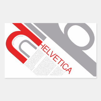 Helvetica Typography | Design Rectangular Sticker